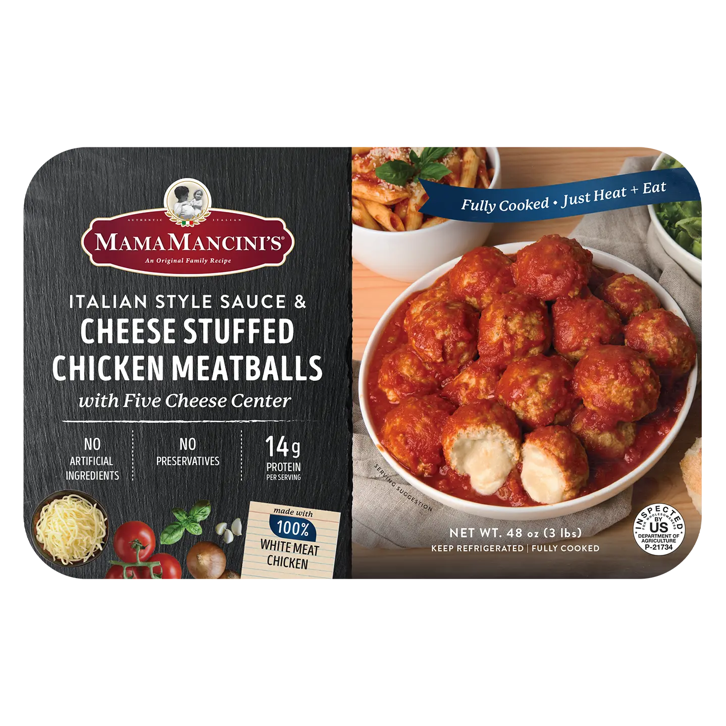 Mama Mancini's Cheese Stuffed Chicken Meatballs at Costco